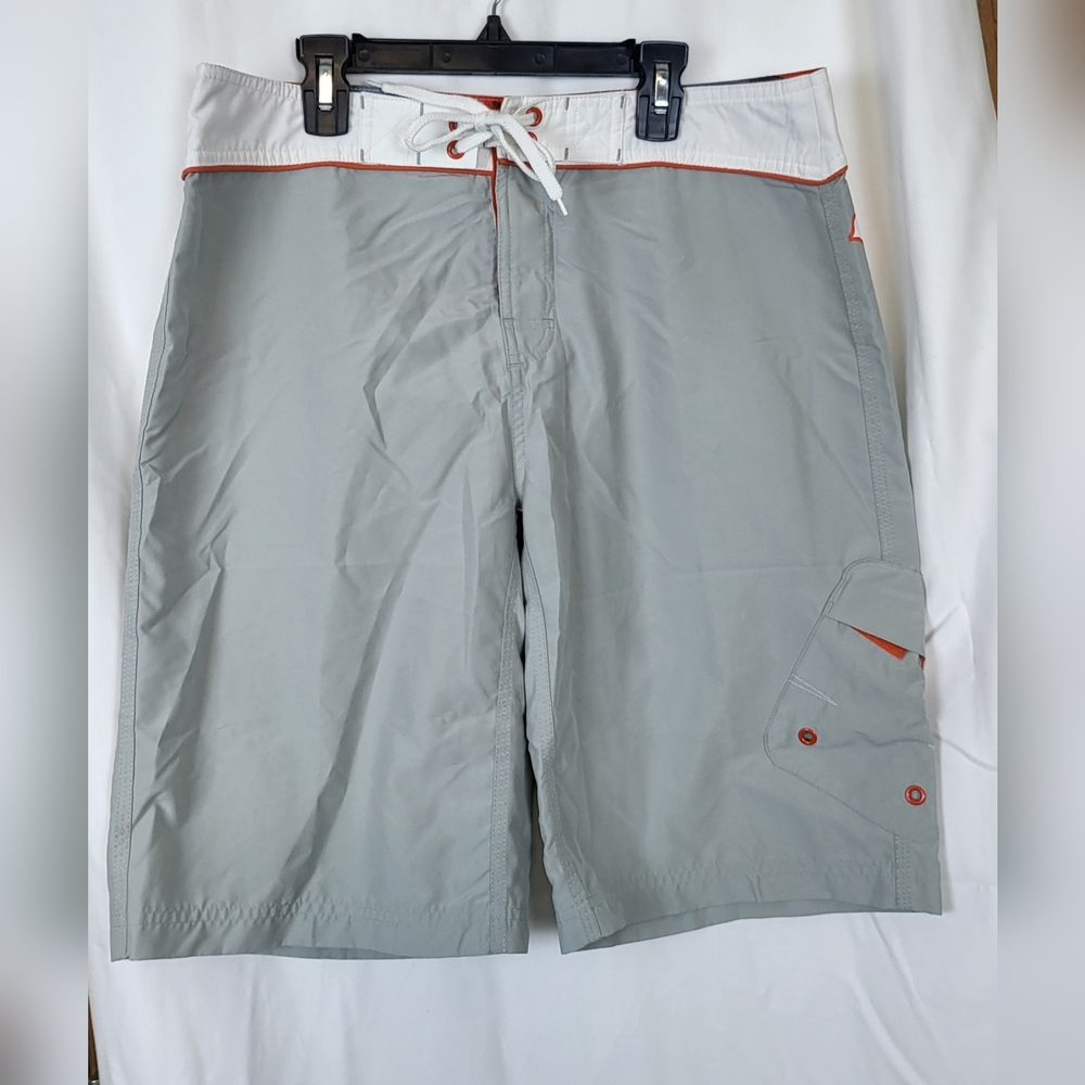 O'Neill Boys Gray Lightweight Surfer Style Drawstring‎ Boardshorts Sz 11 Vintage